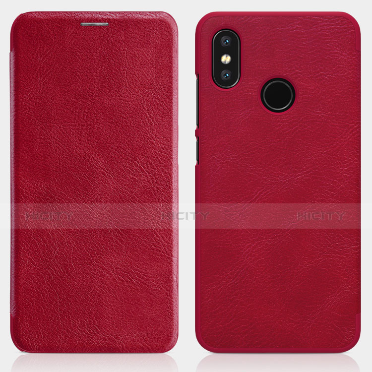 Handyhülle Hülle Stand Tasche Leder für Xiaomi Mi 8 Rot