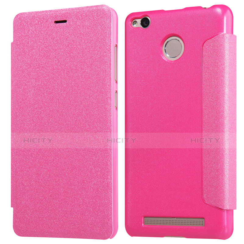 Handyhülle Hülle Stand Tasche Leder für Xiaomi Redmi 3S Prime Pink