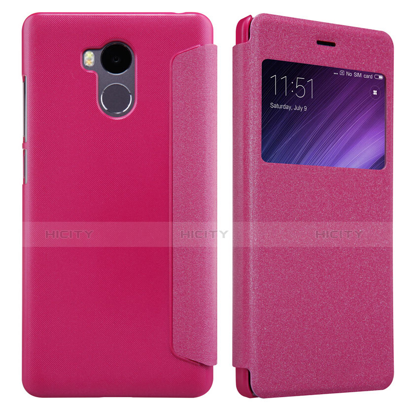 Handyhülle Hülle Stand Tasche Leder für Xiaomi Redmi 4 Prime High Edition Pink