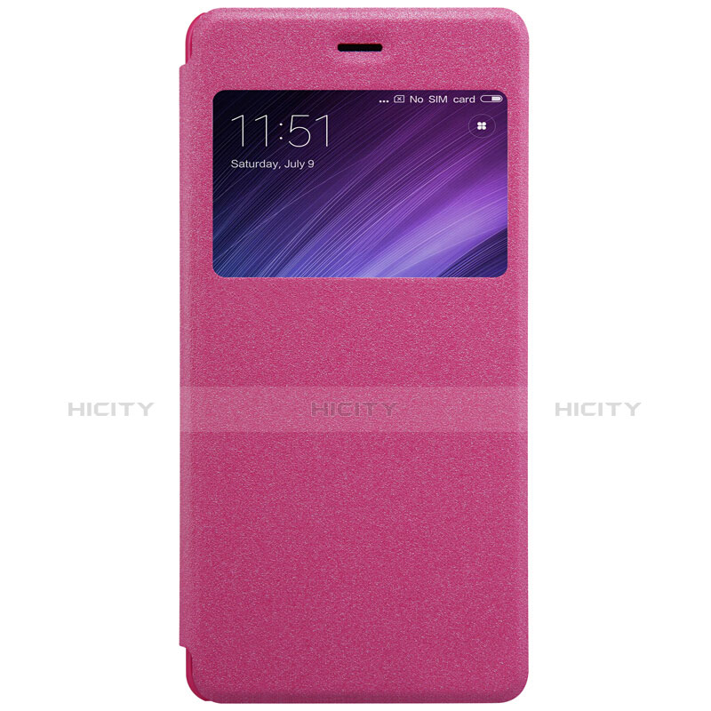 Handyhülle Hülle Stand Tasche Leder für Xiaomi Redmi 4 Prime High Edition Pink