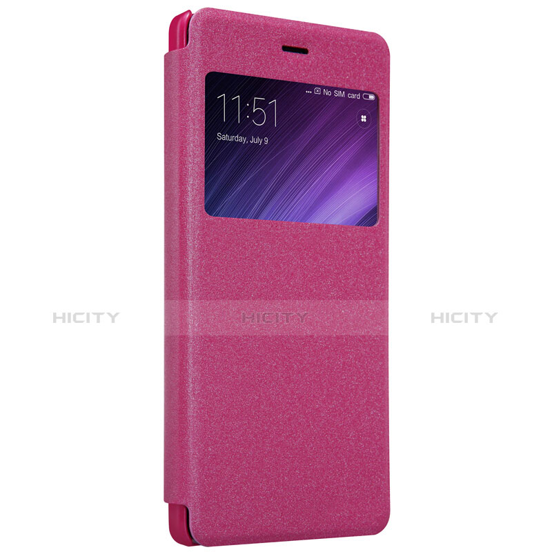 Handyhülle Hülle Stand Tasche Leder für Xiaomi Redmi 4 Prime High Edition Pink