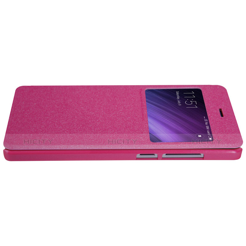 Handyhülle Hülle Stand Tasche Leder für Xiaomi Redmi 4 Prime High Edition Pink