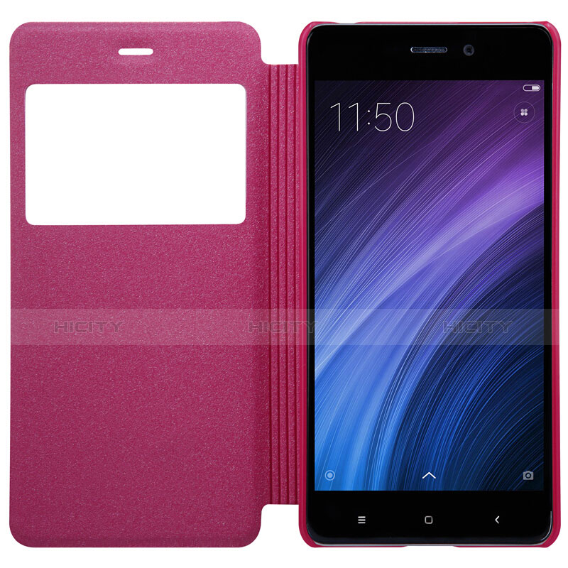 Handyhülle Hülle Stand Tasche Leder für Xiaomi Redmi 4 Standard Edition Pink