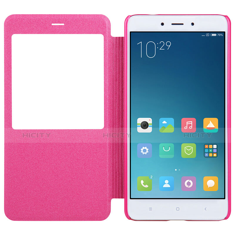 Handyhülle Hülle Stand Tasche Leder für Xiaomi Redmi Note 4 Pink