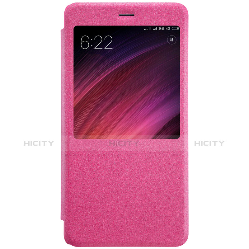 Handyhülle Hülle Stand Tasche Leder für Xiaomi Redmi Note 4 Standard Edition Pink groß