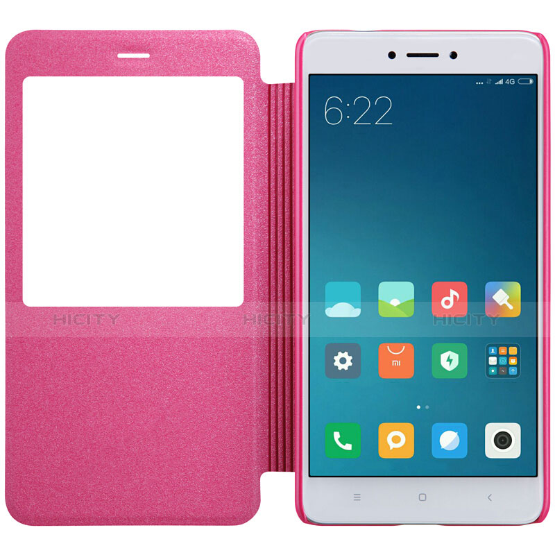 Handyhülle Hülle Stand Tasche Leder für Xiaomi Redmi Note 4 Standard Edition Pink groß