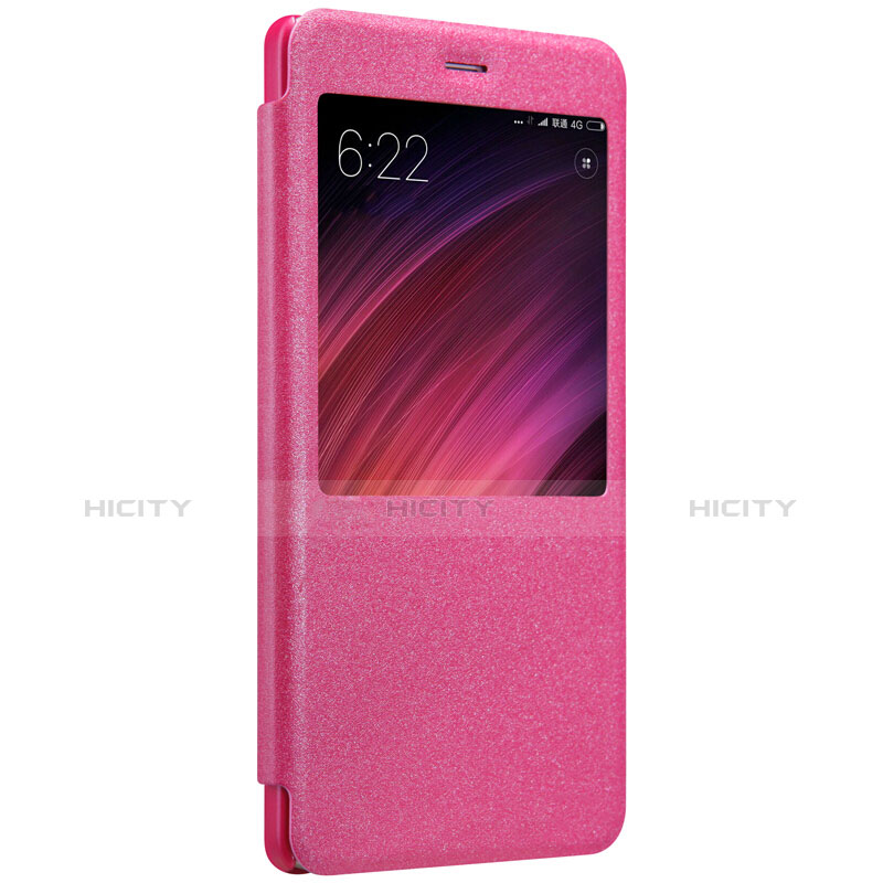 Handyhülle Hülle Stand Tasche Leder für Xiaomi Redmi Note 4 Standard Edition Pink groß