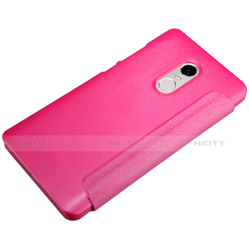 Handyhülle Hülle Stand Tasche Leder für Xiaomi Redmi Note 4 Standard Edition Pink groß