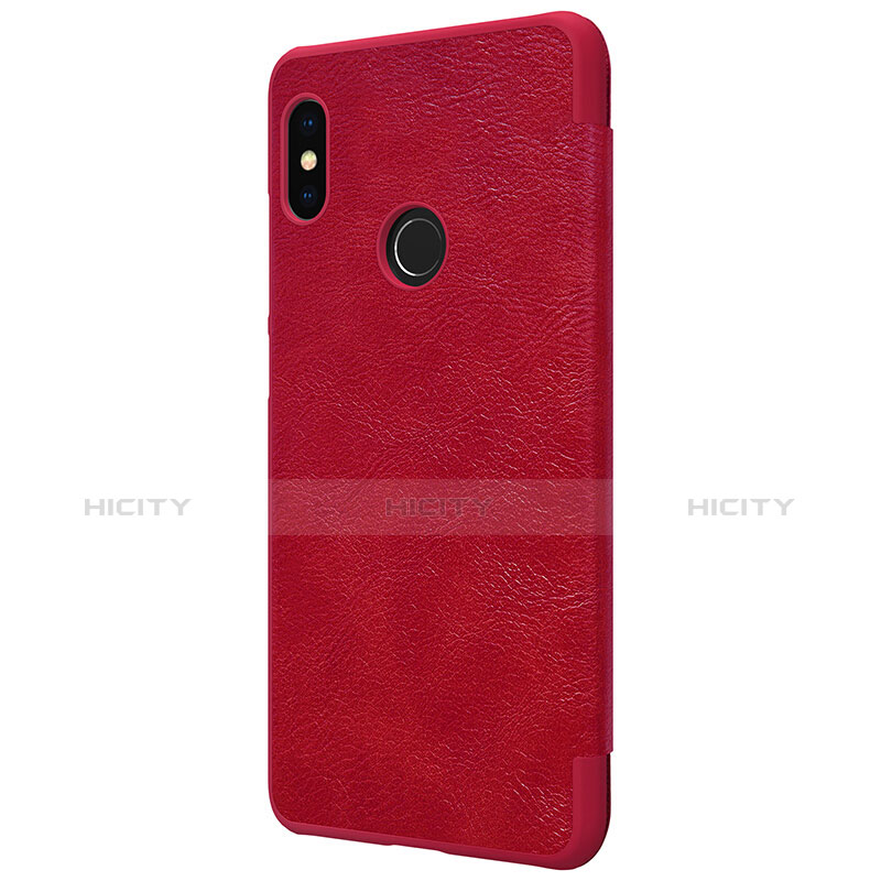 Handyhülle Hülle Stand Tasche Leder für Xiaomi Redmi Note 5 AI Dual Camera Rot