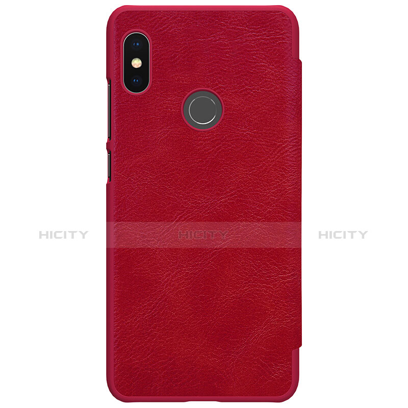 Handyhülle Hülle Stand Tasche Leder für Xiaomi Redmi Note 5 Pro Rot groß