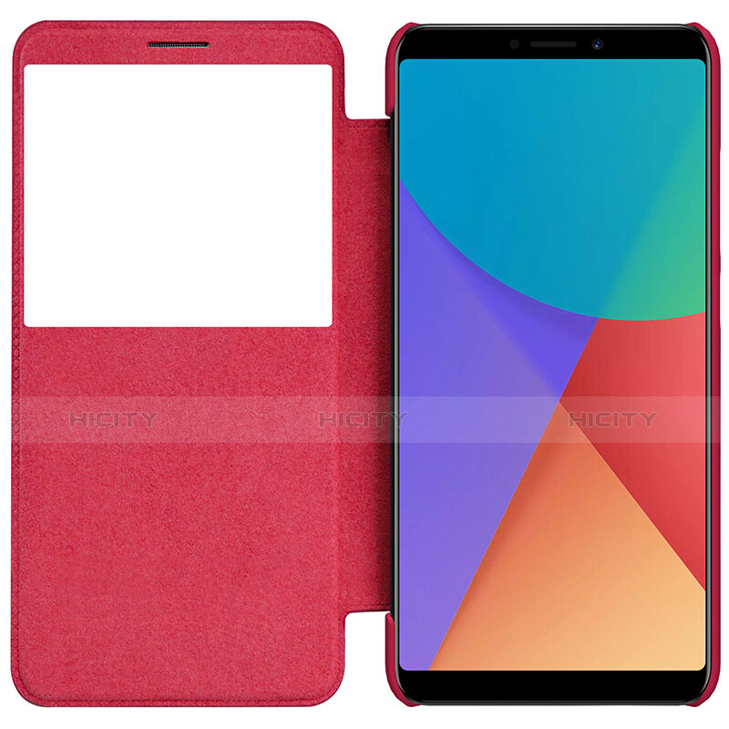 Handyhülle Hülle Stand Tasche Leder für Xiaomi Redmi Note 5 Pro Rot groß