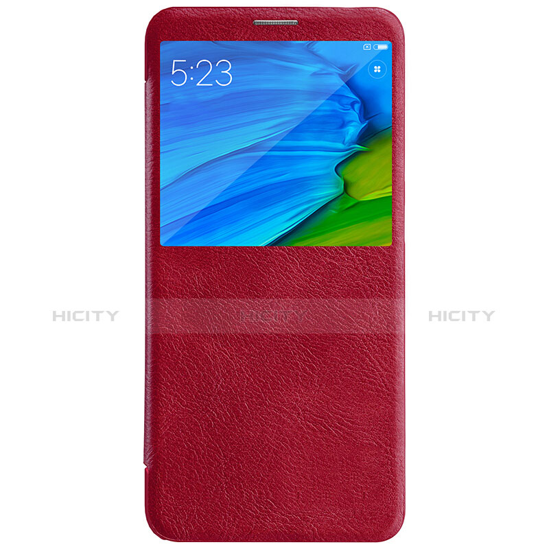 Handyhülle Hülle Stand Tasche Leder für Xiaomi Redmi Note 5 Rot