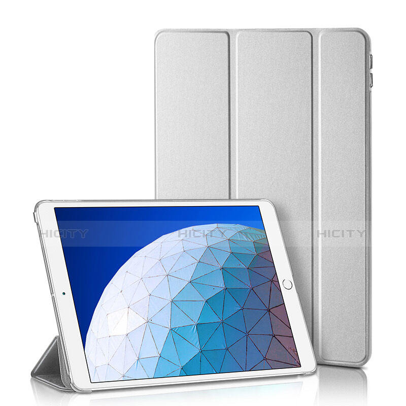 Handyhülle Hülle Stand Tasche Leder L01 für Apple iPad Air 3 Silber