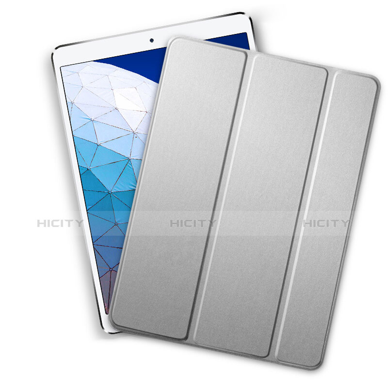 Handyhülle Hülle Stand Tasche Leder L01 für Apple iPad Air 3 Silber