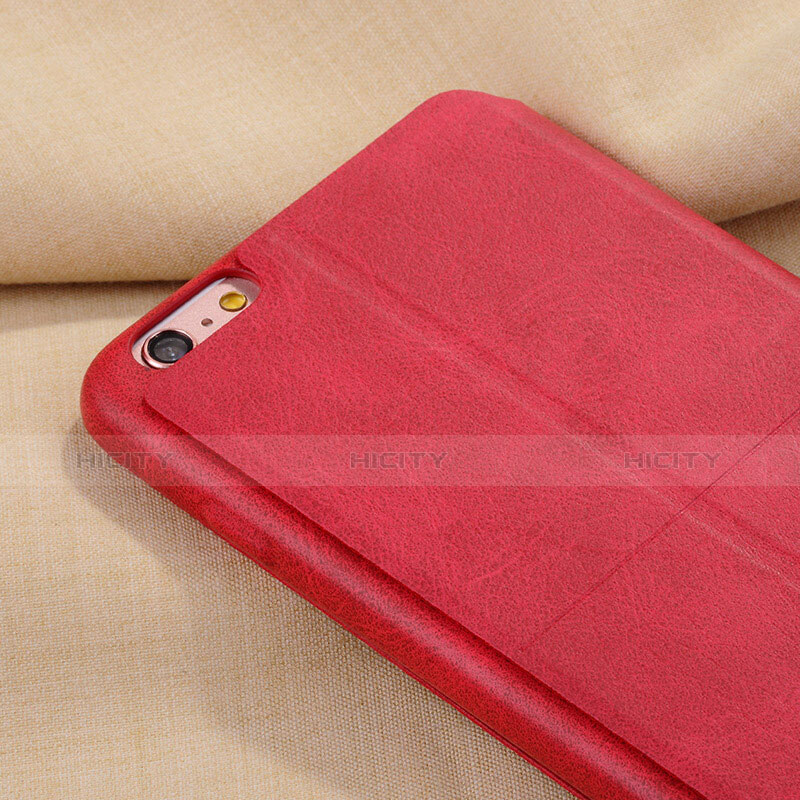 Handyhülle Hülle Stand Tasche Leder L01 für Apple iPhone 6S Plus Rot