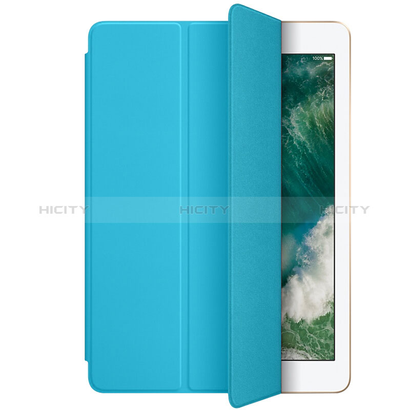 Handyhülle Hülle Stand Tasche Leder L01 für Apple New iPad 9.7 (2018) Hellblau