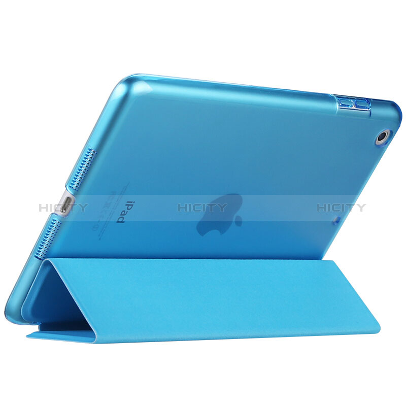 Handyhülle Hülle Stand Tasche Leder L01 für Apple New iPad 9.7 (2018) Hellblau