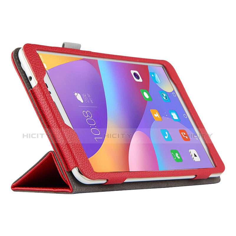 Handyhülle Hülle Stand Tasche Leder L01 für Huawei Honor Pad 2 Rot