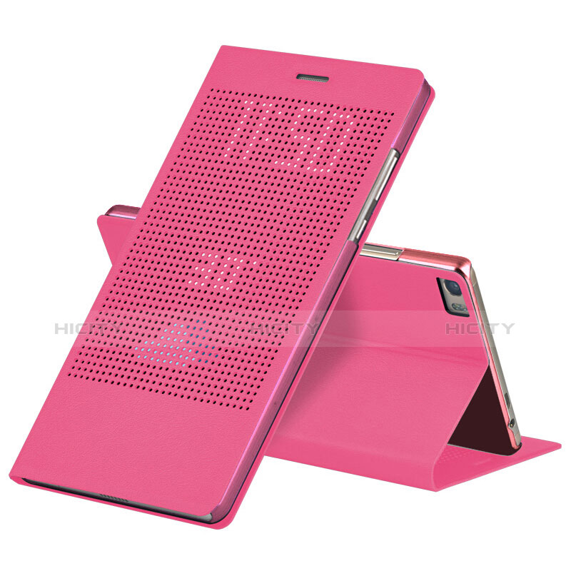 Handyhülle Hülle Stand Tasche Leder L01 für Huawei Honor V8 Max Pink