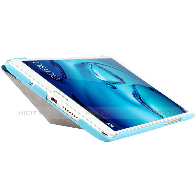 Handyhülle Hülle Stand Tasche Leder L01 für Huawei MediaPad M3 Blau