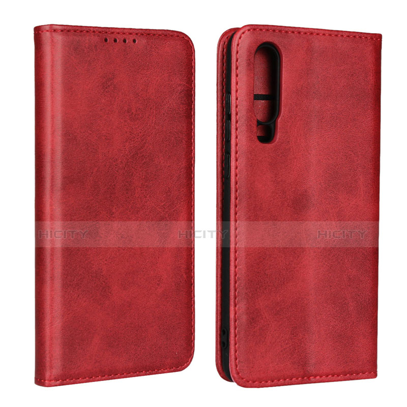 Handyhülle Hülle Stand Tasche Leder L01 für Huawei P30 Rot