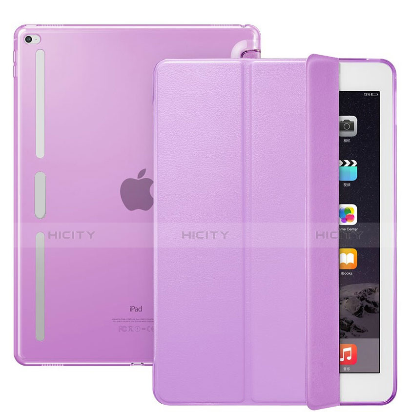 Handyhülle Hülle Stand Tasche Leder L02 für Apple iPad Pro 12.9 Violett