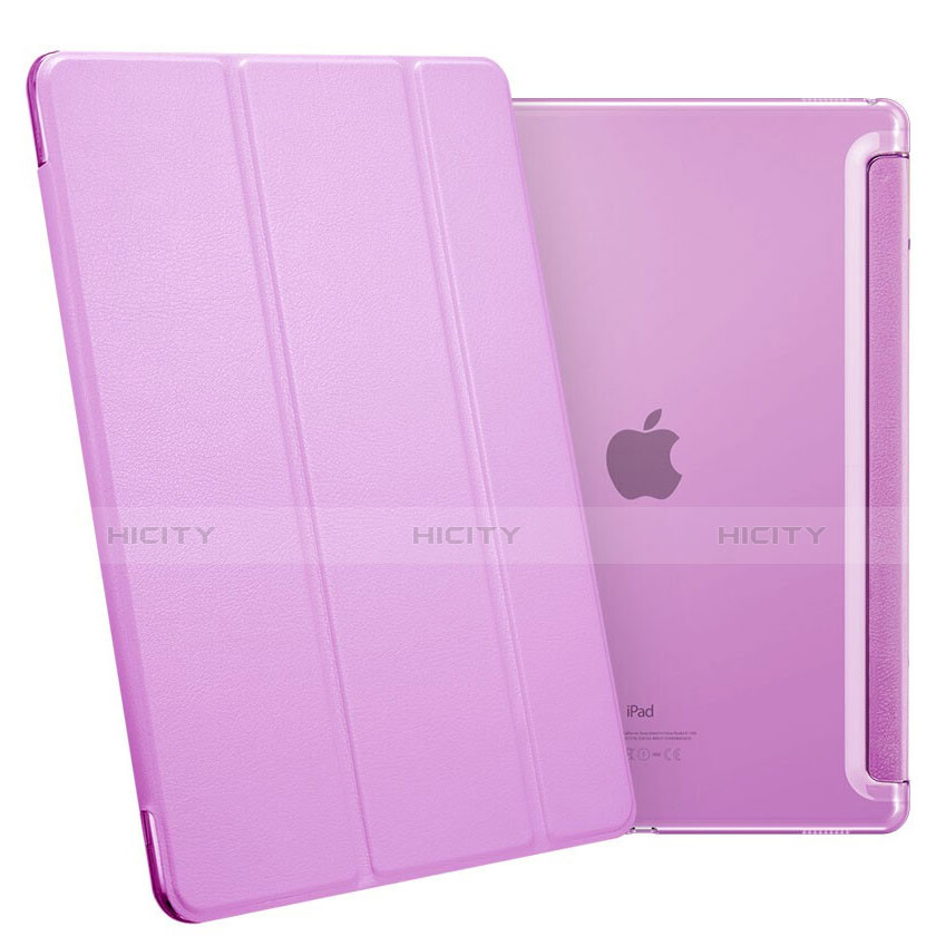 Handyhülle Hülle Stand Tasche Leder L02 für Apple iPad Pro 12.9 Violett