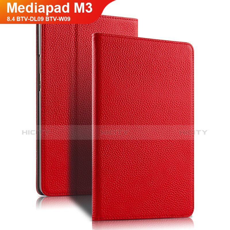 Handyhülle Hülle Stand Tasche Leder L02 für Huawei Mediapad M3 8.4 BTV-DL09 BTV-W09 Rot