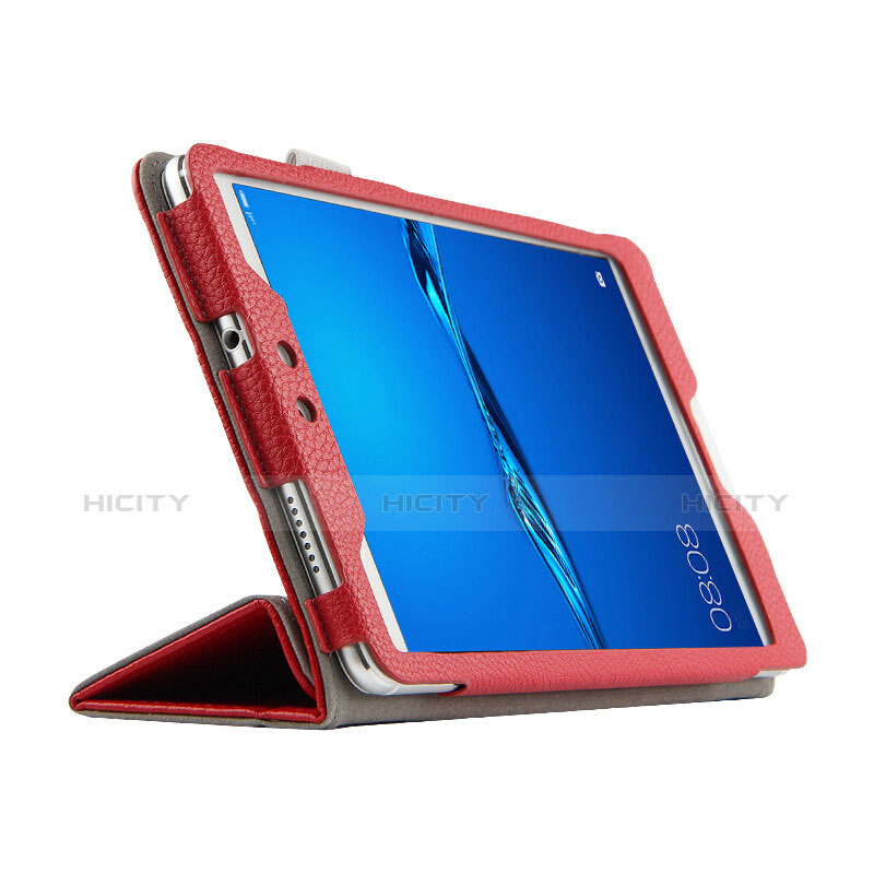 Handyhülle Hülle Stand Tasche Leder L02 für Huawei MediaPad M3 Lite 8.0 CPN-W09 CPN-AL00 Rot