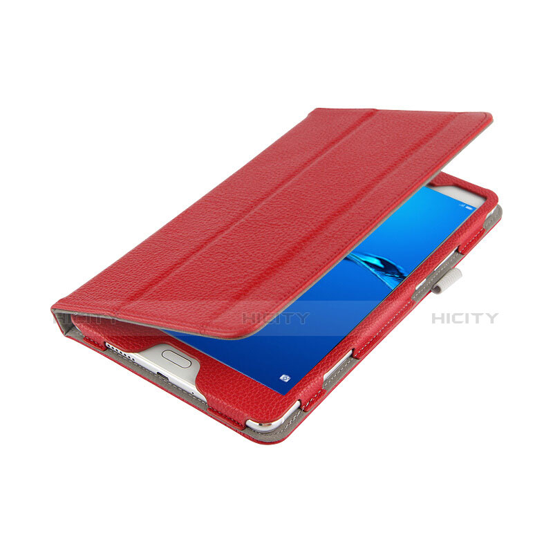 Handyhülle Hülle Stand Tasche Leder L02 für Huawei MediaPad M3 Lite 8.0 CPN-W09 CPN-AL00 Rot