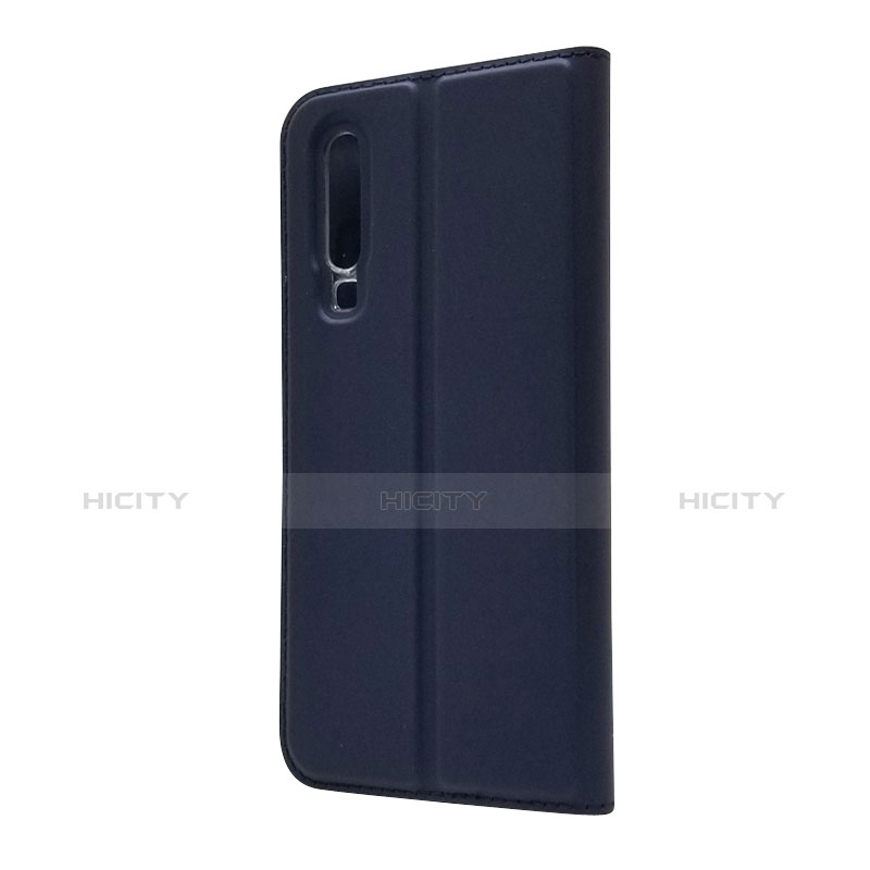 Handyhülle Hülle Stand Tasche Leder L02 für Huawei P30 Blau