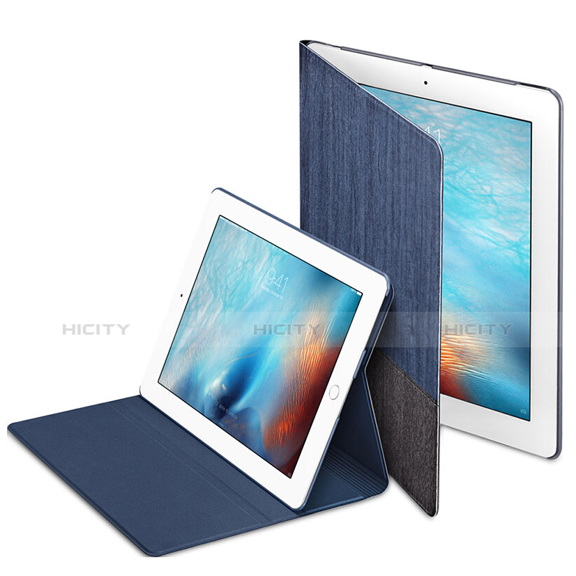 Handyhülle Hülle Stand Tasche Leder L03 für Apple iPad 2 Blau