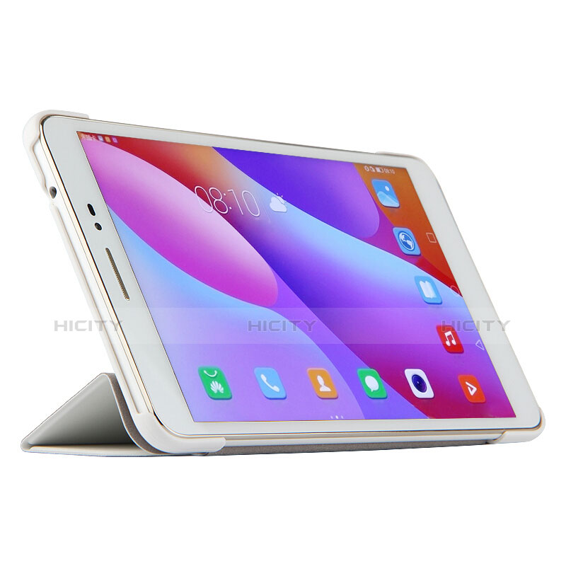 Handyhülle Hülle Stand Tasche Leder L03 für Huawei Honor Pad 2 Weiß