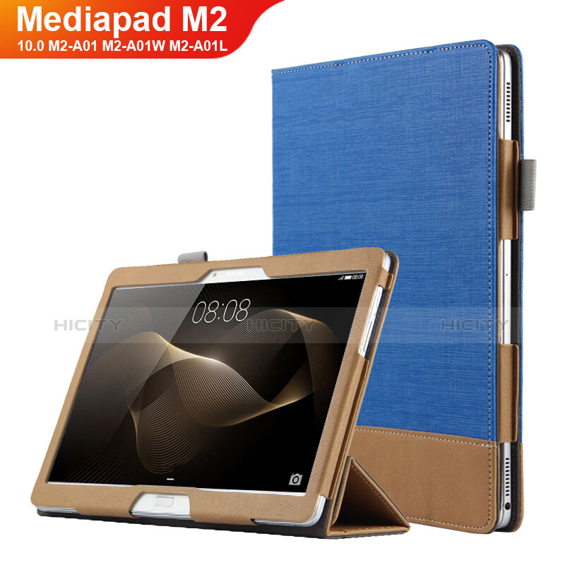 Handyhülle Hülle Stand Tasche Leder L03 für Huawei MediaPad M2 10.0 M2-A01 M2-A01W M2-A01L Blau