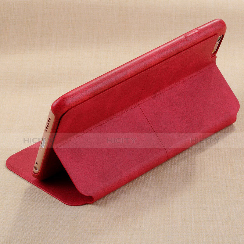 Handyhülle Hülle Stand Tasche Leder L04 für Apple iPhone 6 Rot