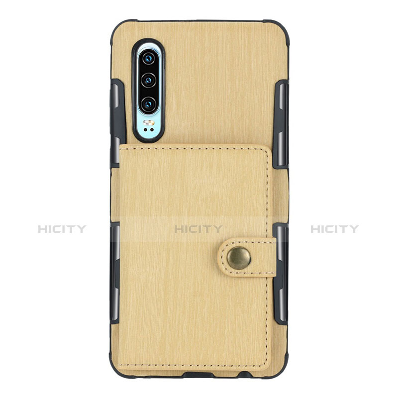 Handyhülle Hülle Stand Tasche Leder L04 für Huawei P30 Gold