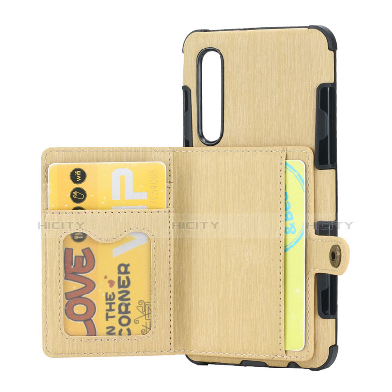 Handyhülle Hülle Stand Tasche Leder L04 für Huawei P30 Gold