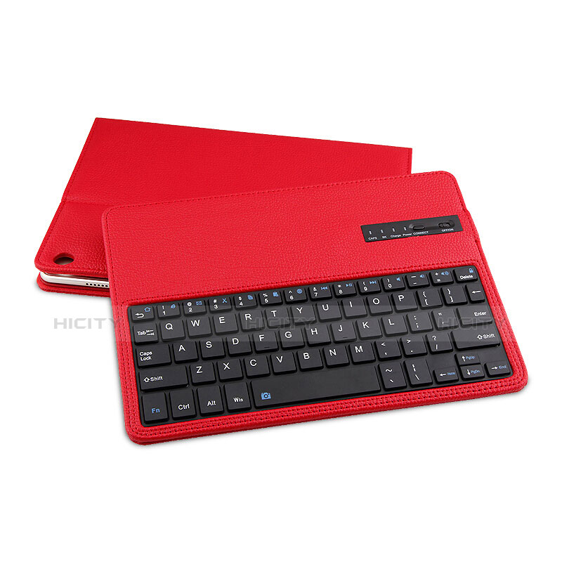 Handyhülle Hülle Stand Tasche Leder mit Tastatur L01 für Huawei MediaPad M3 Lite 10.1 BAH-W09 Rot