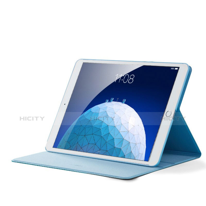 Handyhülle Hülle Stand Tasche Stoff für Apple iPad New Air (2019) 10.5 Hellblau