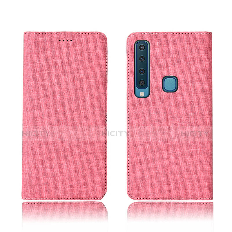 Handyhülle Hülle Stand Tasche Stoff für Samsung Galaxy A9s Rosa Plus