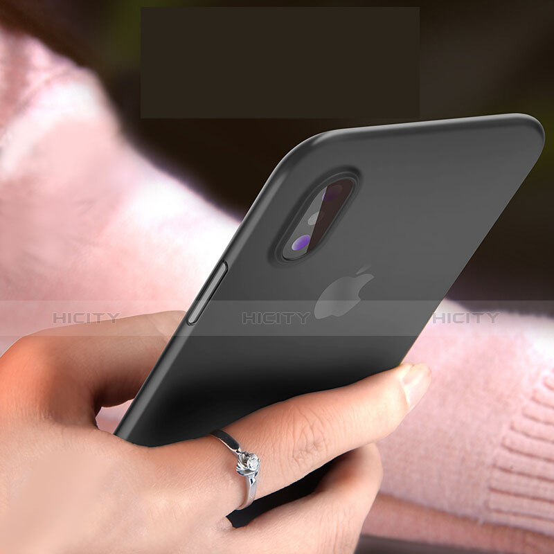 Handyhülle Hülle Ultra Dünn Schutzhülle Durchsichtig Transparent Matt für Apple iPhone Xs Schwarz