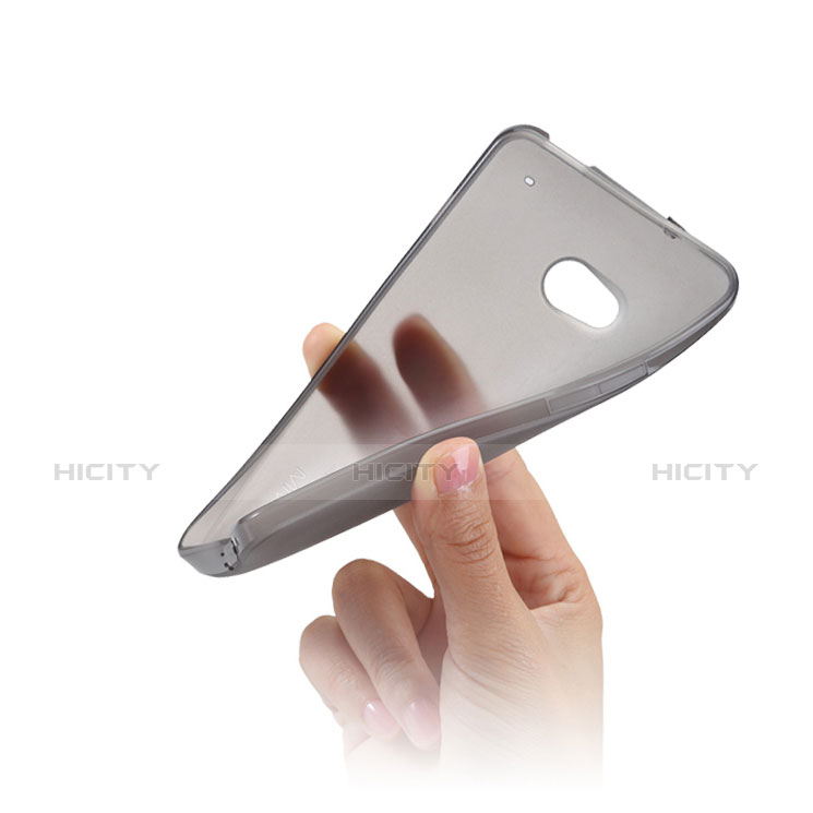 Handyhülle Hülle Ultra Dünn Schutzhülle Durchsichtig Transparent Matt für HTC One M7 Grau groß