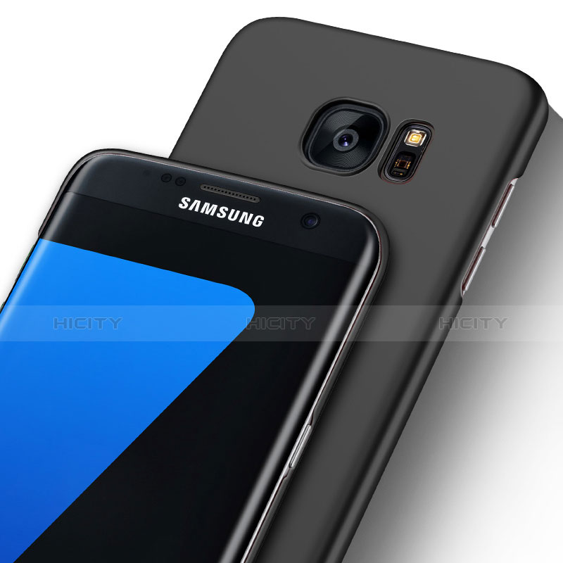 Handyhülle Hülle Ultra Dünn Schutzhülle Durchsichtig Transparent Matt für Samsung Galaxy S7 Edge G935F Schwarz