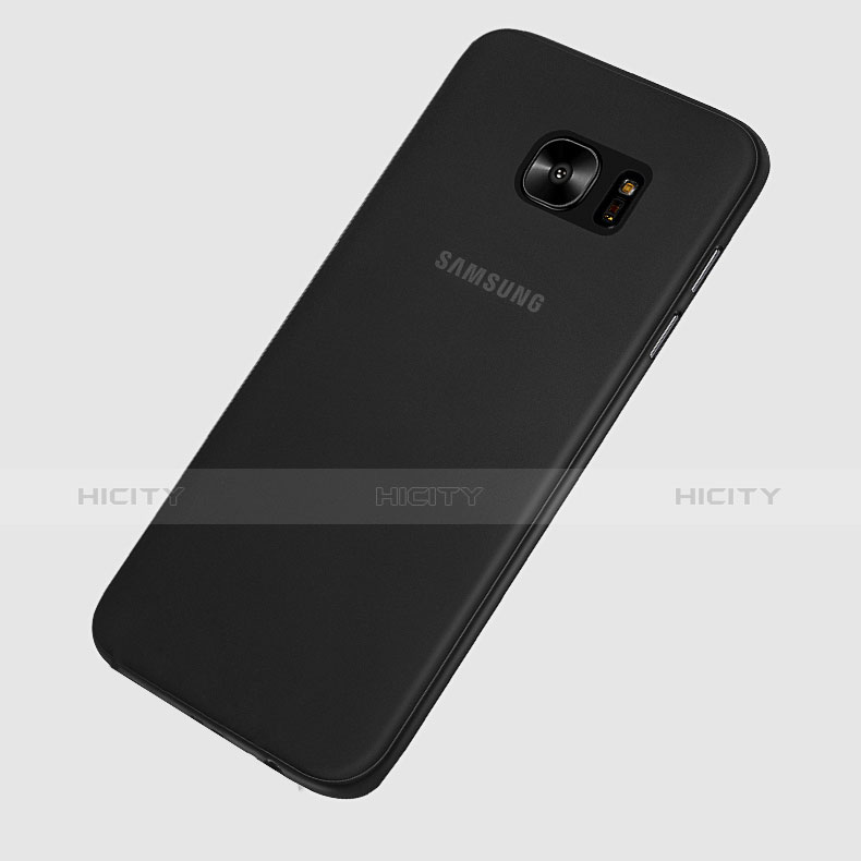 Handyhülle Hülle Ultra Dünn Schutzhülle Durchsichtig Transparent Matt T01 für Samsung Galaxy S7 Edge G935F Schwarz groß