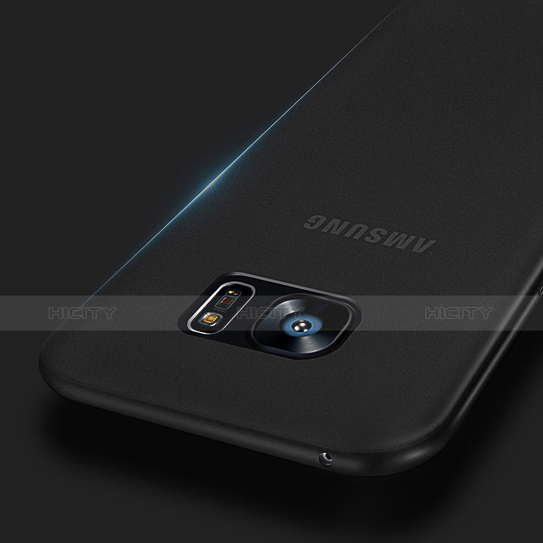 Handyhülle Hülle Ultra Dünn Schutzhülle Durchsichtig Transparent Matt T01 für Samsung Galaxy S7 Edge G935F Schwarz groß