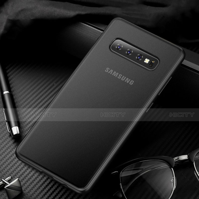 Handyhülle Hülle Ultra Dünn Schutzhülle Tasche Durchsichtig Transparent Matt U01 für Samsung Galaxy S10 5G Schwarz Plus