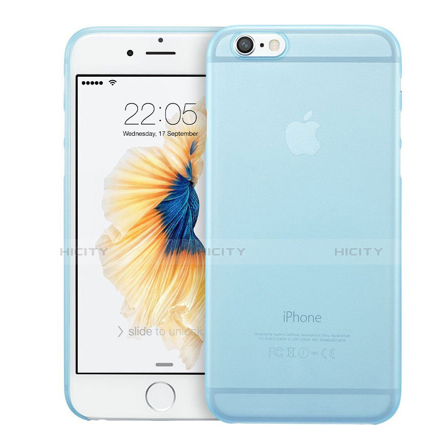 Handyhülle Hülle Ultradünn Tasche Durchsichtig Transparent Matt für Apple iPhone 6 Hellblau Plus