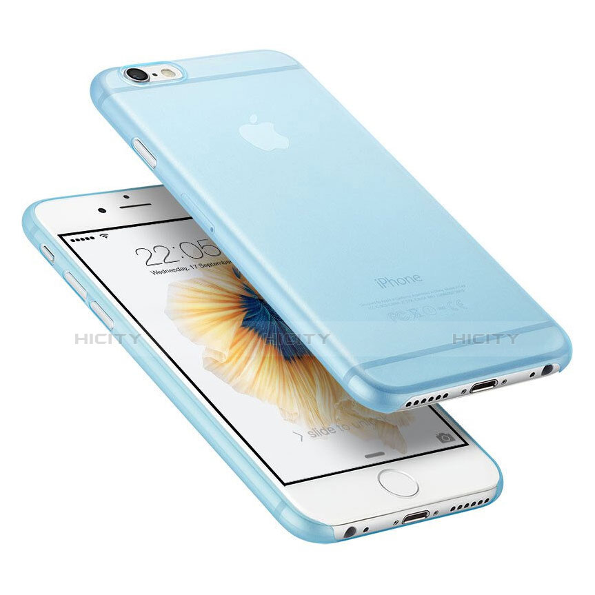 Handyhülle Hülle Ultradünn Tasche Durchsichtig Transparent Matt für Apple iPhone 6 Hellblau groß