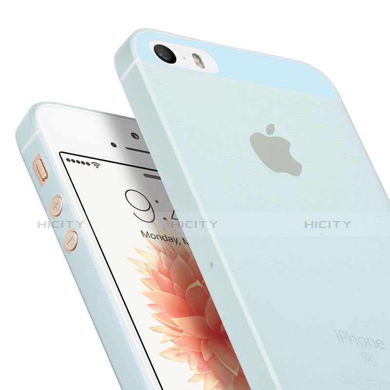 Handyhülle Hülle Ultradünn Tasche Durchsichtig Transparent Matt für Apple iPhone SE Blau