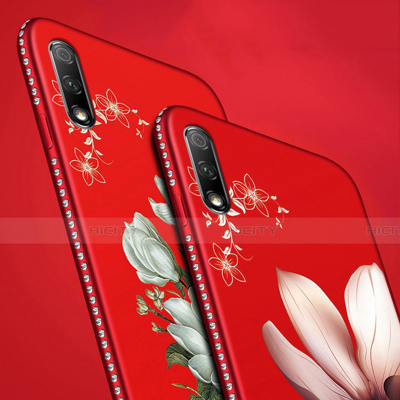 Handyhülle Silikon Hülle Gummi Schutzhülle Blumen für Huawei Honor 9X groß